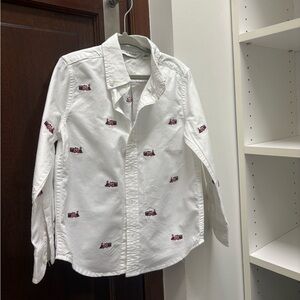 Janie and Jack White Shirt with Red Motif